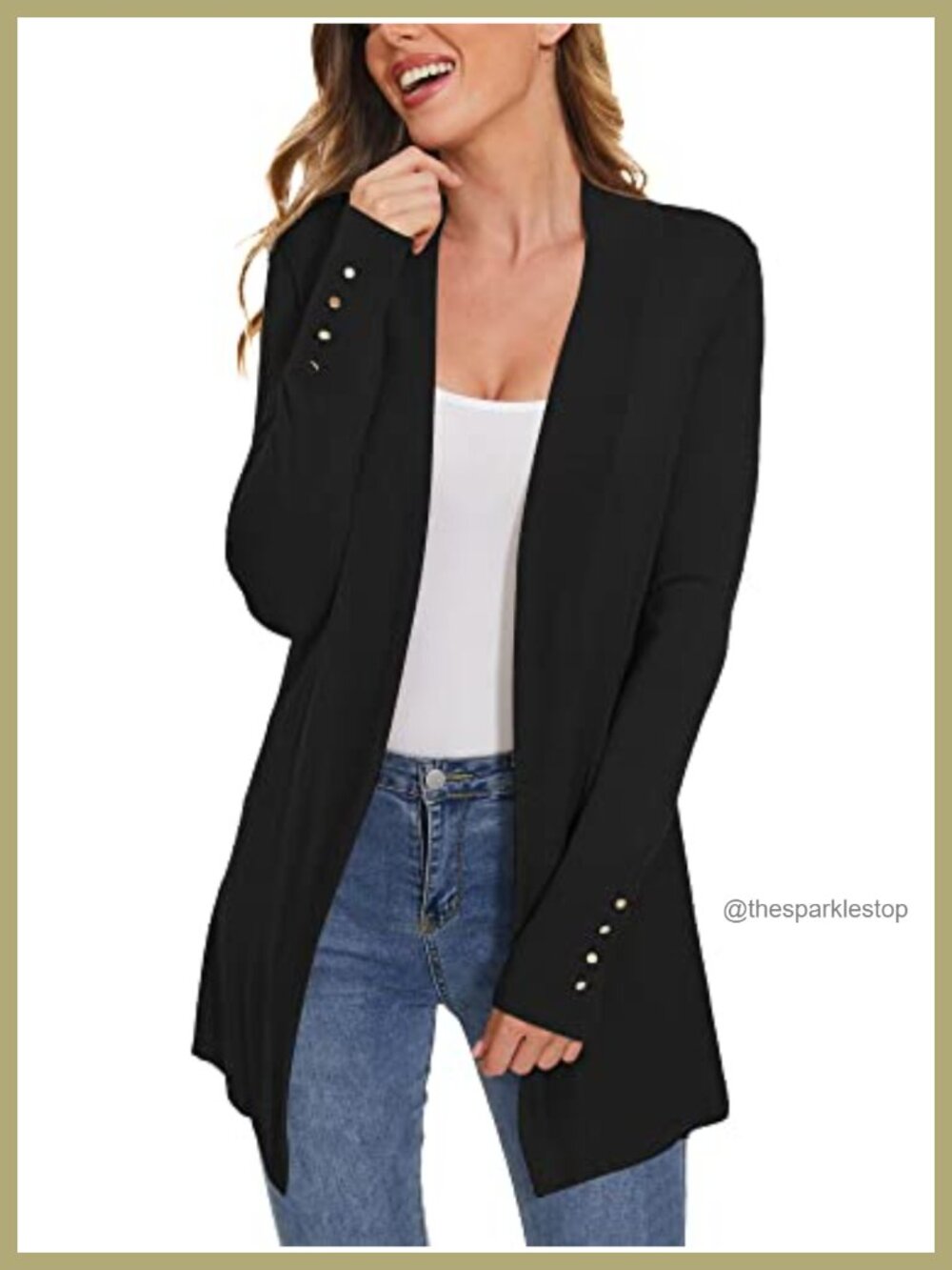Women's Open Front Long Cardigan Knit Lightweight Dressy Casual Sweater